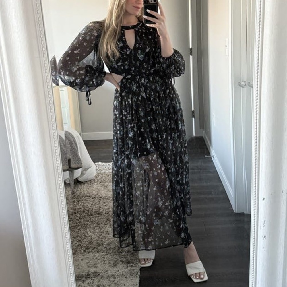 Maje Risof Floral Cutout Maxi Dress - Picture 9 of 16